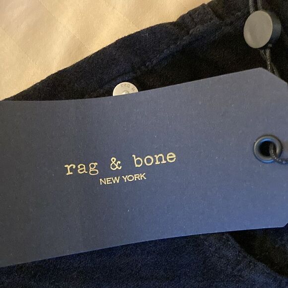 Rag & Bone NWT High Rise Black Velvet Skinny Pant. Size 26. - Picture 11 of 12